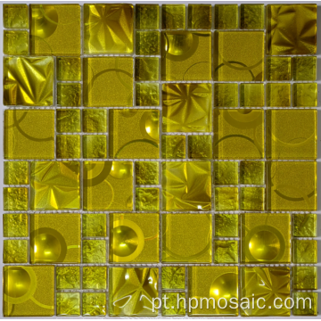 Mosaico laminado de padrão de mixagem de ouro